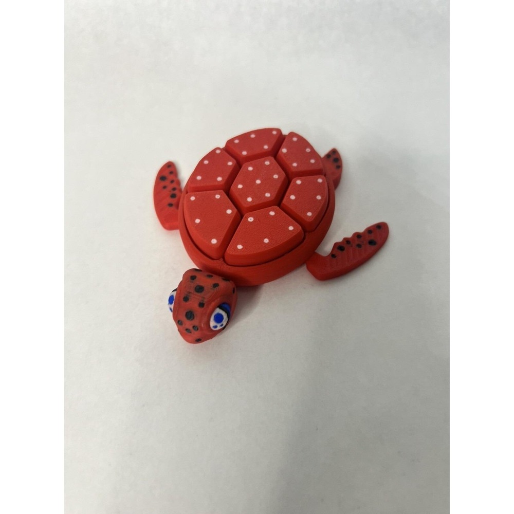 Turtle Fidget Clicker Sensory Toy Autism ADHD Support Stress and Anxiety Red
